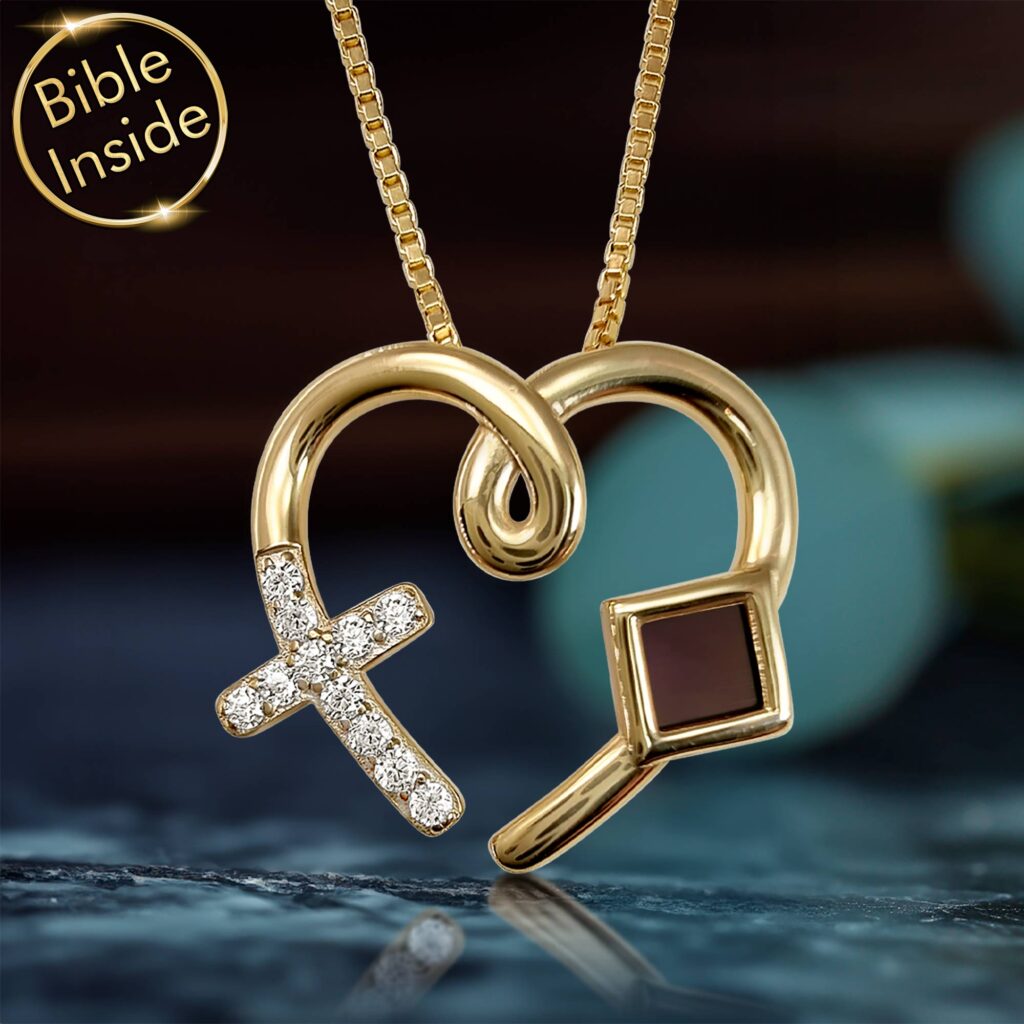 Bible Verse Different Gifts Matching Square Nano Bible Pendant Necklaces for Couples by My Nano Jewelry